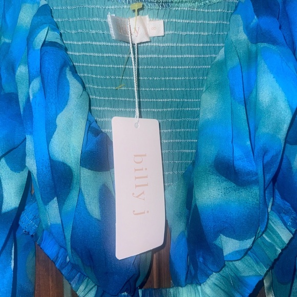 NWT billy j. Xarissa Blue and Green Mini Dress Size 8 - Picture 5 of 6